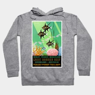 Vintage Travel Poster Australia Great Barrier Reef Hoodie